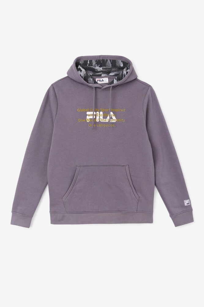 Fila Hoodie Mens Grey Rondot - Ireland 24785-PNWC